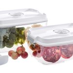 STATUS - Σετ  μεγάλων δοχείων συντήρησης τροφίμων σε κενό αέρος με αντλία Λευκό, 5 τμχ.