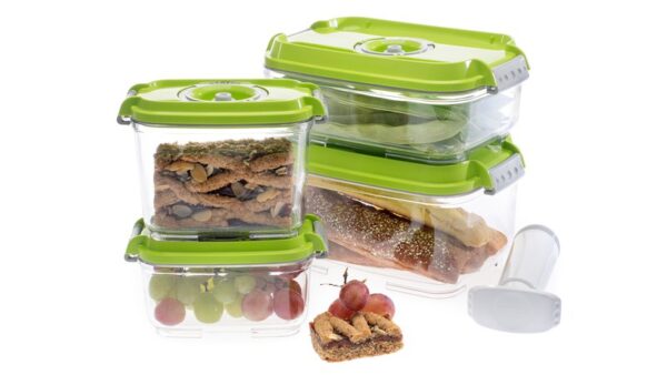 STATUS - Σετ μικρά δοχεία συντήρησης τροφίμων σε κενό αέρος με αντλία, 5 τμχ.Λευκό - Image 7