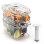 Status, σετ 2 μεγάλων δοχείων συντήρησης τροφίμων σε κενό αέρος 100% ΒPA-free  με αντλία , 5 τμχ.