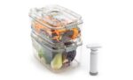 Status, σετ 2 μεγάλων δοχείων συντήρησης τροφίμων σε κενό αέρος 100% ΒPA-free  με αντλία , 5 τμχ.