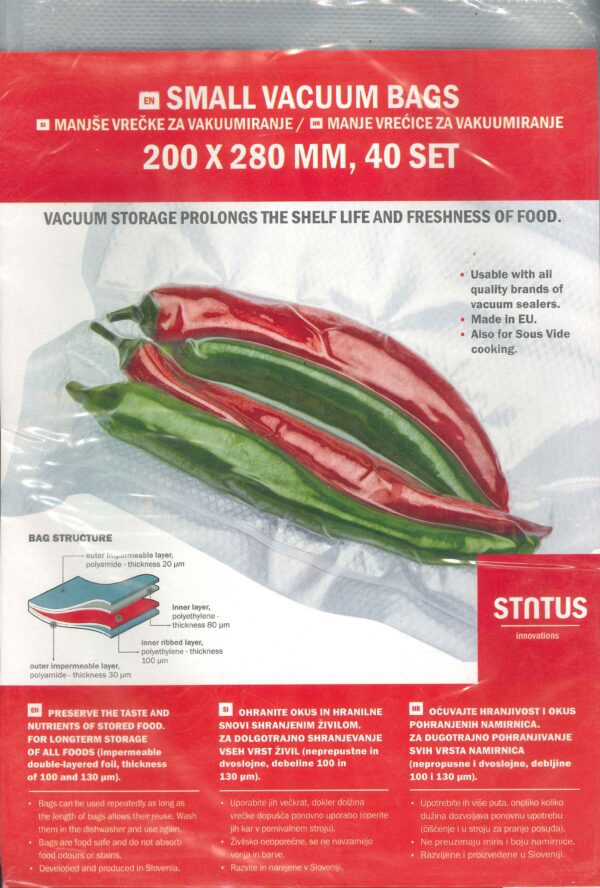 Status – Σακούλες Vacuum  20 X 28 εκατοστά , 40 τεμ. - Image 1