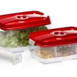 STATUS - Σετ  μεγάλων δοχείων συντήρησης τροφίμων σε κενό αέρος με αντλία Κόκκινο, 5 τμχ.