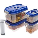 STATUS - Σετ μικρά δοχεία συντήρησης τροφίμων σε κενό αέρος με αντλία, 5 τμχ, Μπλε χρώμα