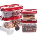 STATUS - Σετ μικρά δοχεία συντήρησης τροφίμων σε κενό αέρος με αντλία, 5 τμχ.Πορτοκαλί