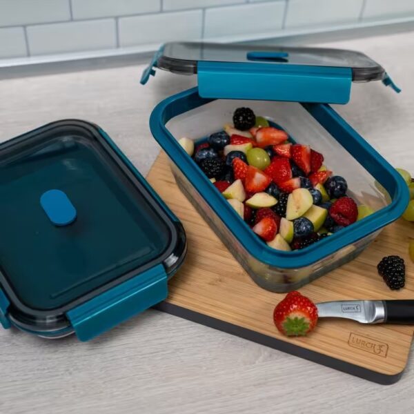 LURCH, Πτυσσόμενο αεροστεγές δοχείο φαγητού σιλικόνης 1,2L, πετρόλ - Image 4