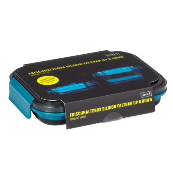 LURCH, Πτυσσόμενο αεροστεγές δοχείο φαγητού σιλικόνης 1,2L, πετρόλ - Image 6