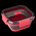 LURCH, Πτυσσόμενο αεροστεγές δοχείο φαγητού σιλικόνης 700 mL,ψυχρό ροζ