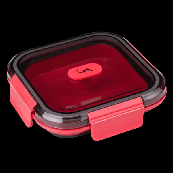 LURCH, Πτυσσόμενο αεροστεγές δοχείο φαγητού σιλικόνης 700 mL,ψυχρό ροζ - Image 2