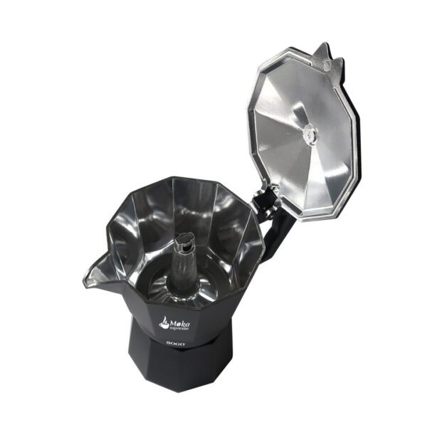SOGO Mokaespresso – Καφετιέρα Moka 3 φλιτζανιών, μαύρη - Image 3